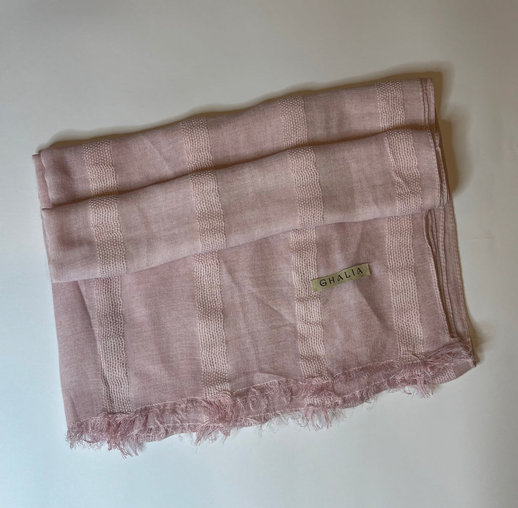 Baby pink striped hijab