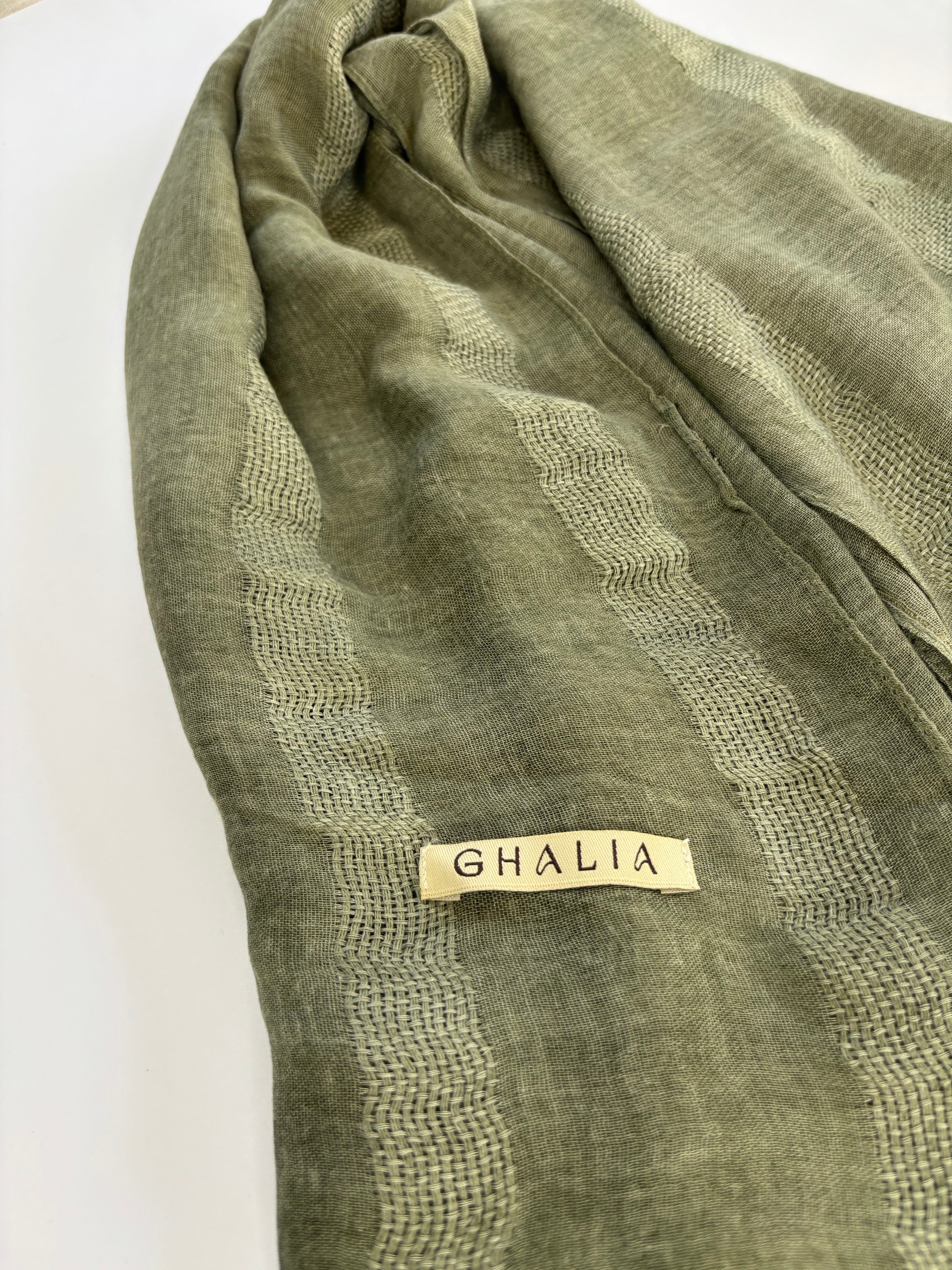 Olive striped hijab