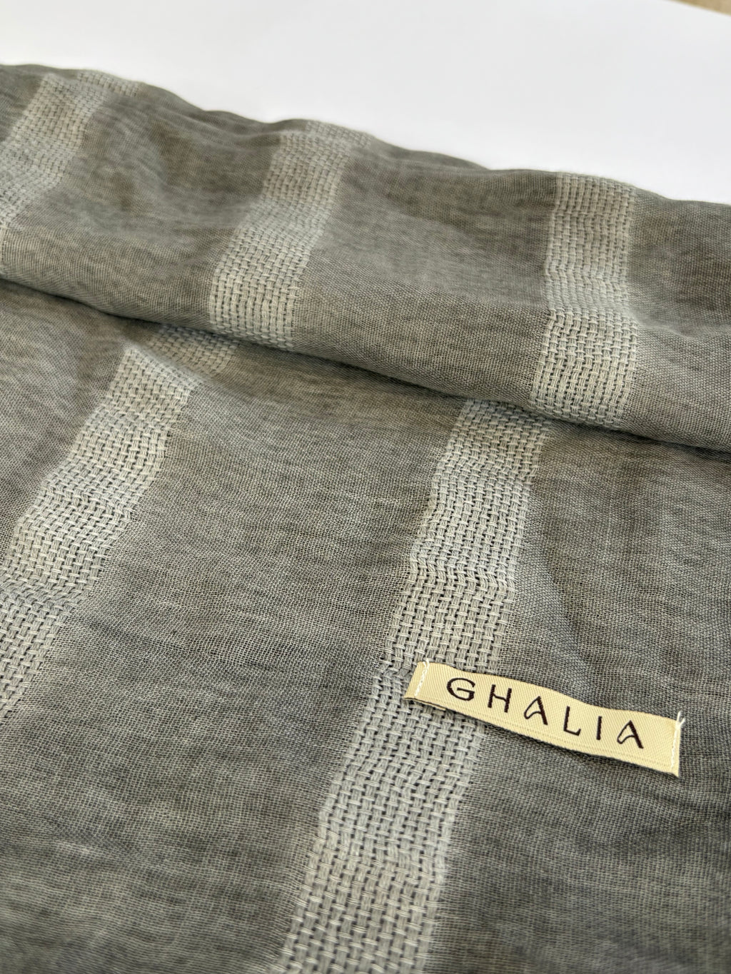 Grey striped hijab