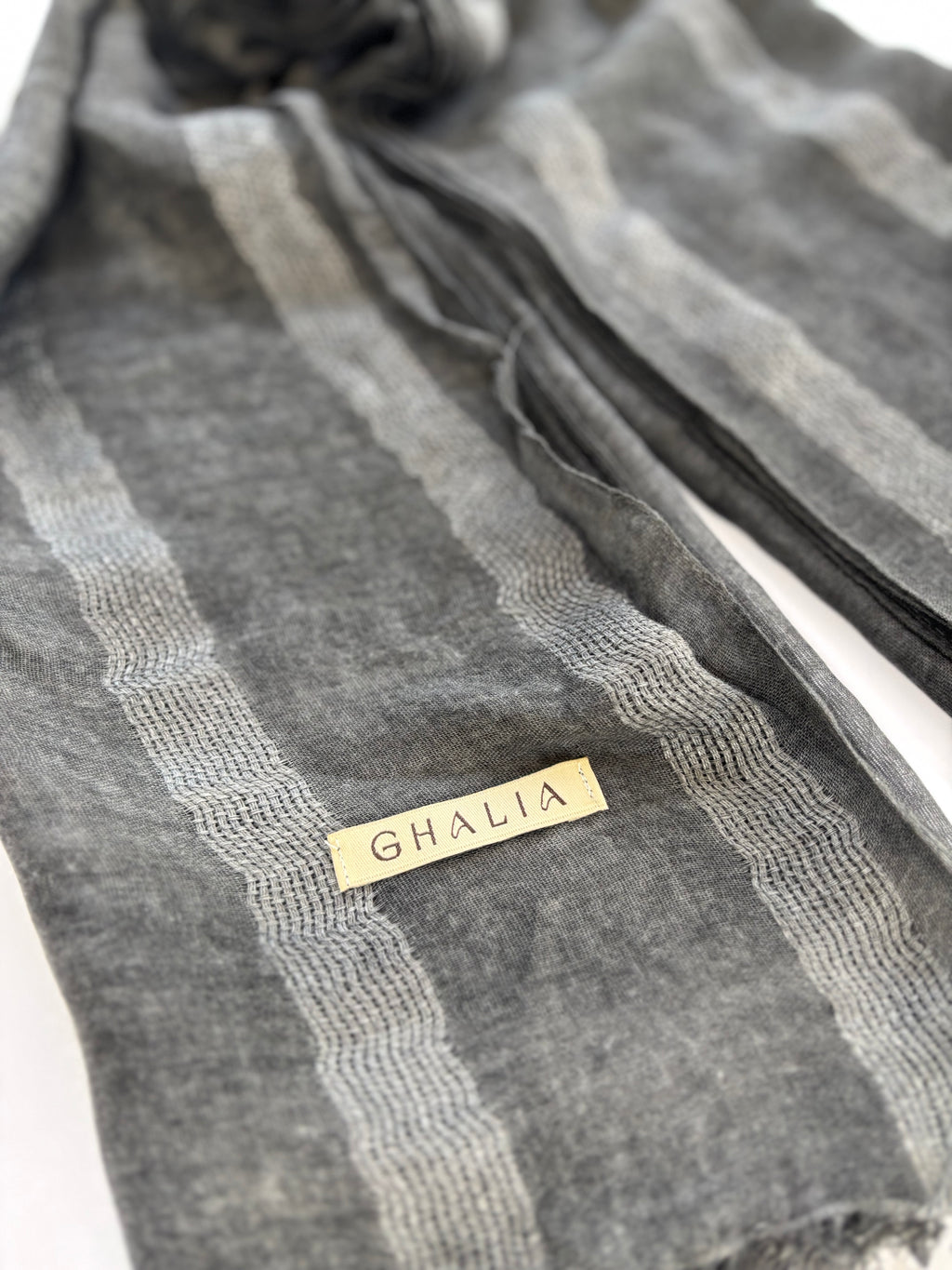 Charcoal grey striped hijab