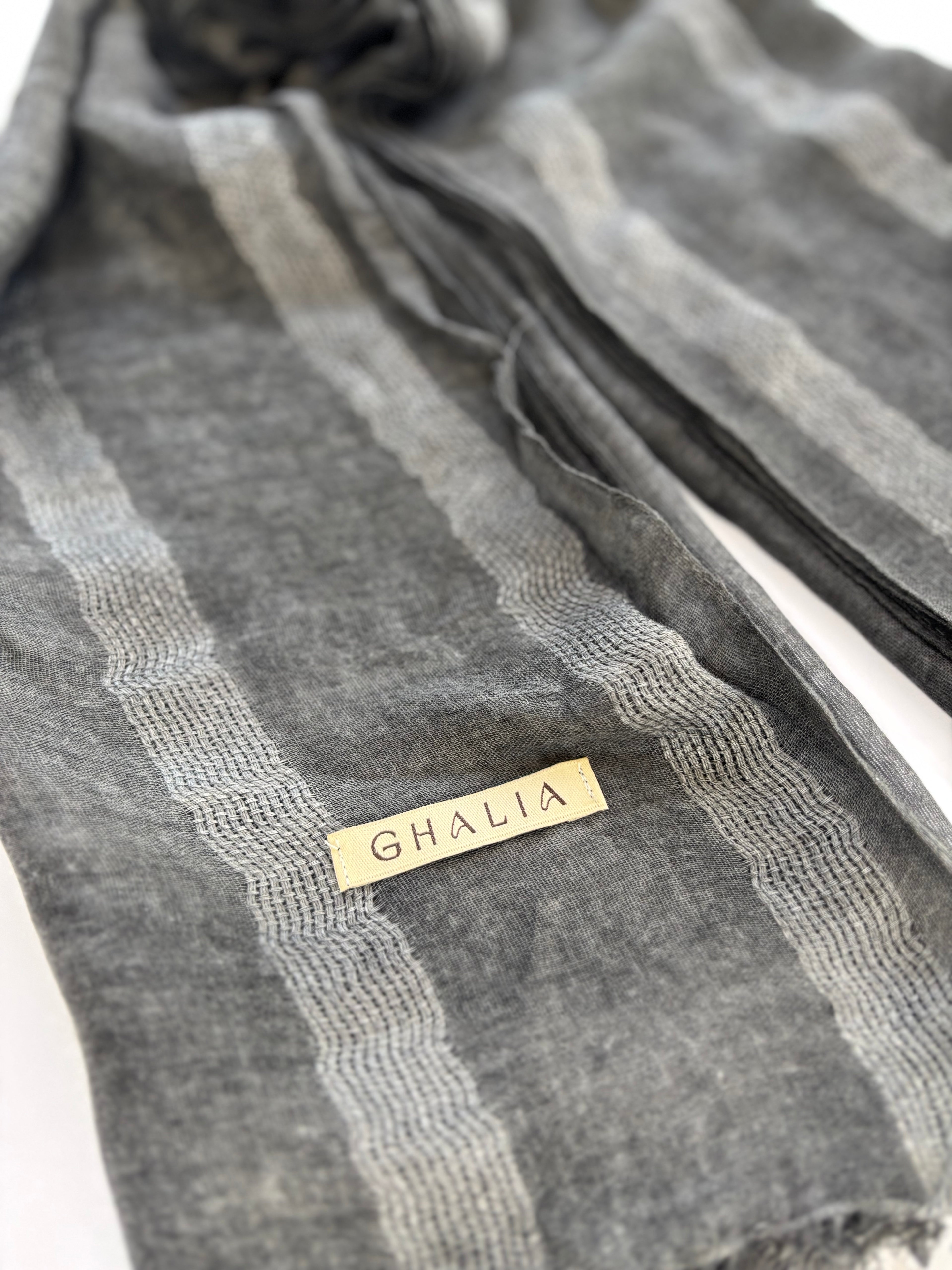 Charcoal grey striped hijab