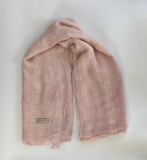 Baby pink striped hijab