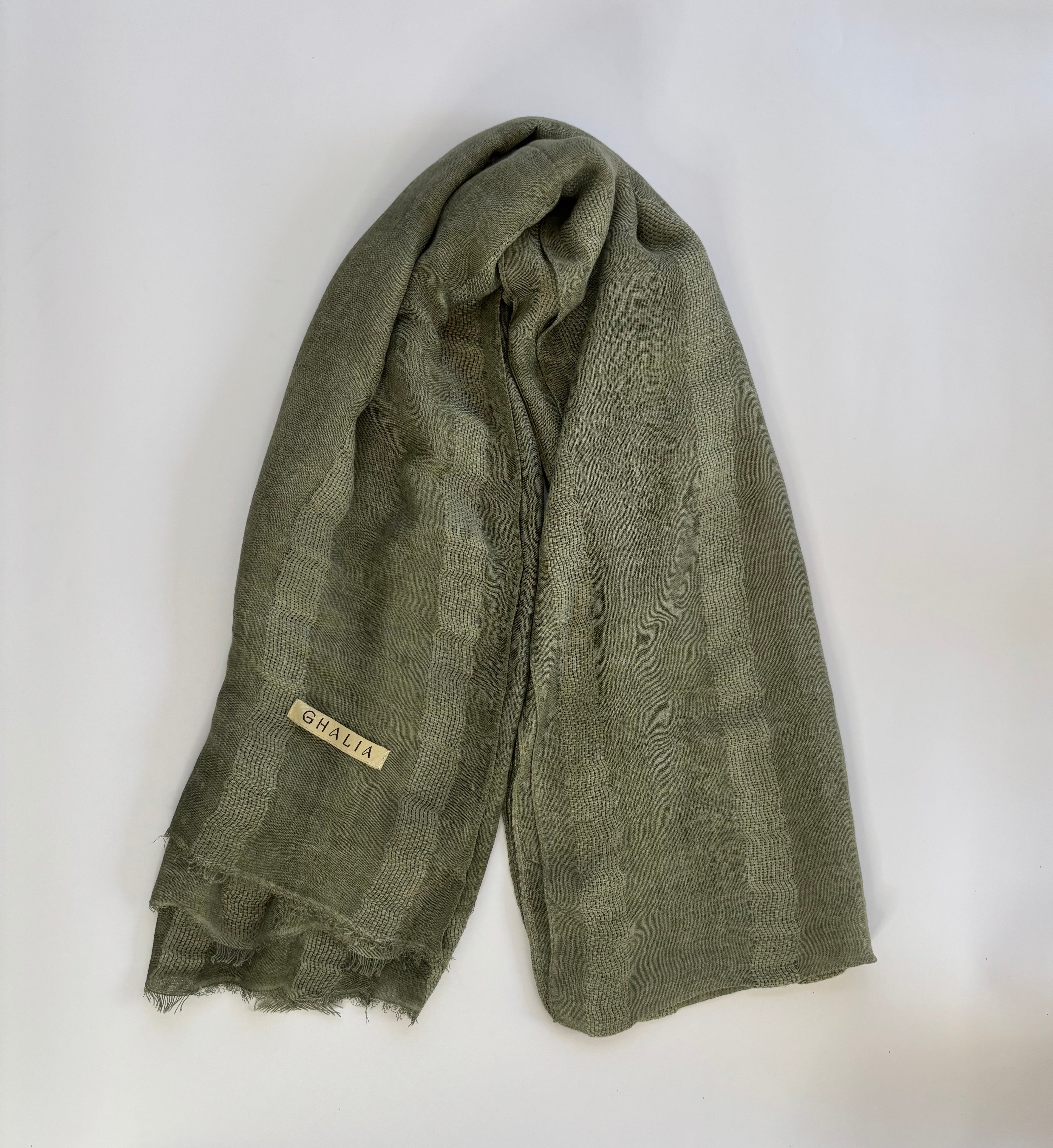Olive striped hijab