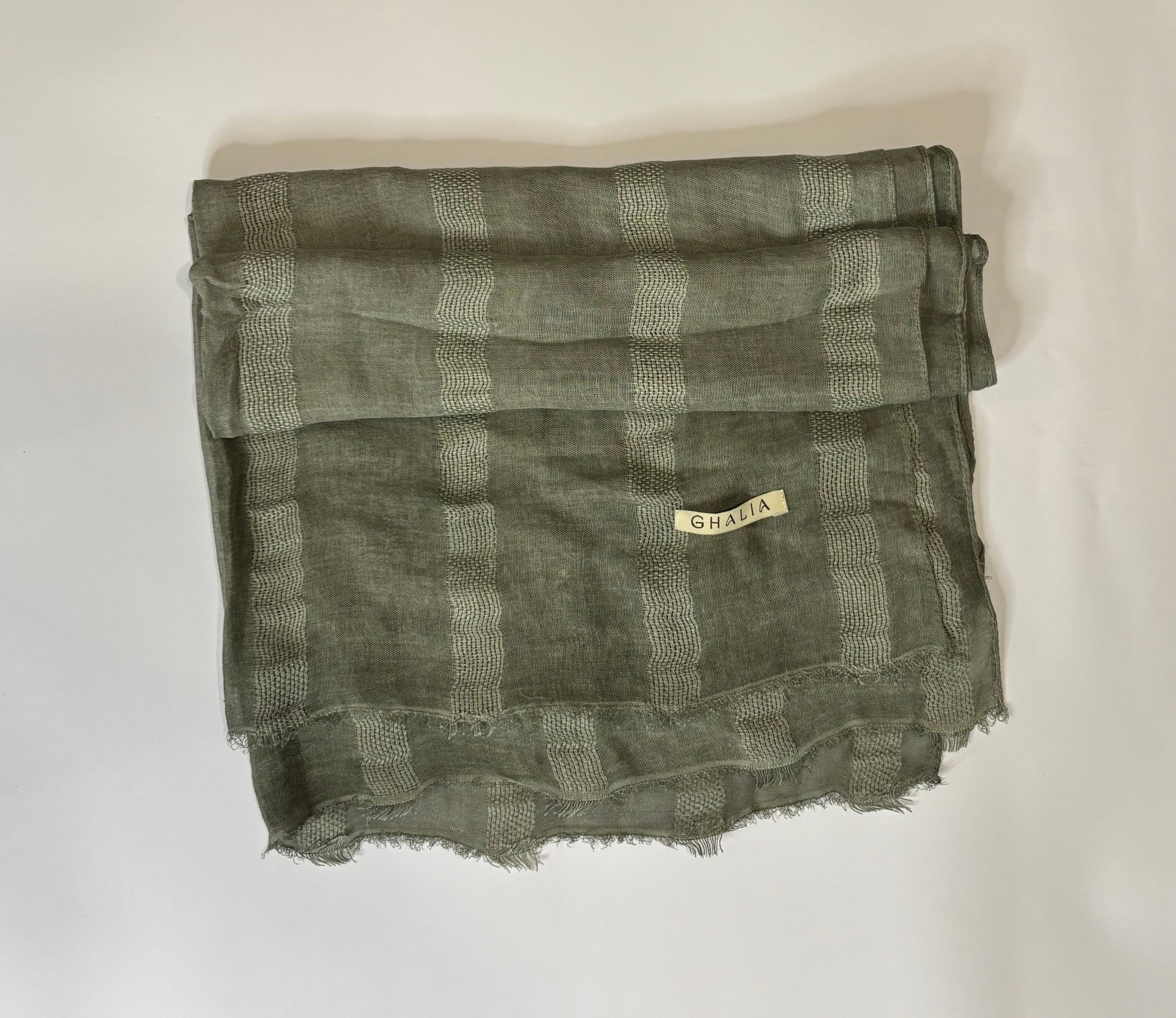 Olive striped hijab