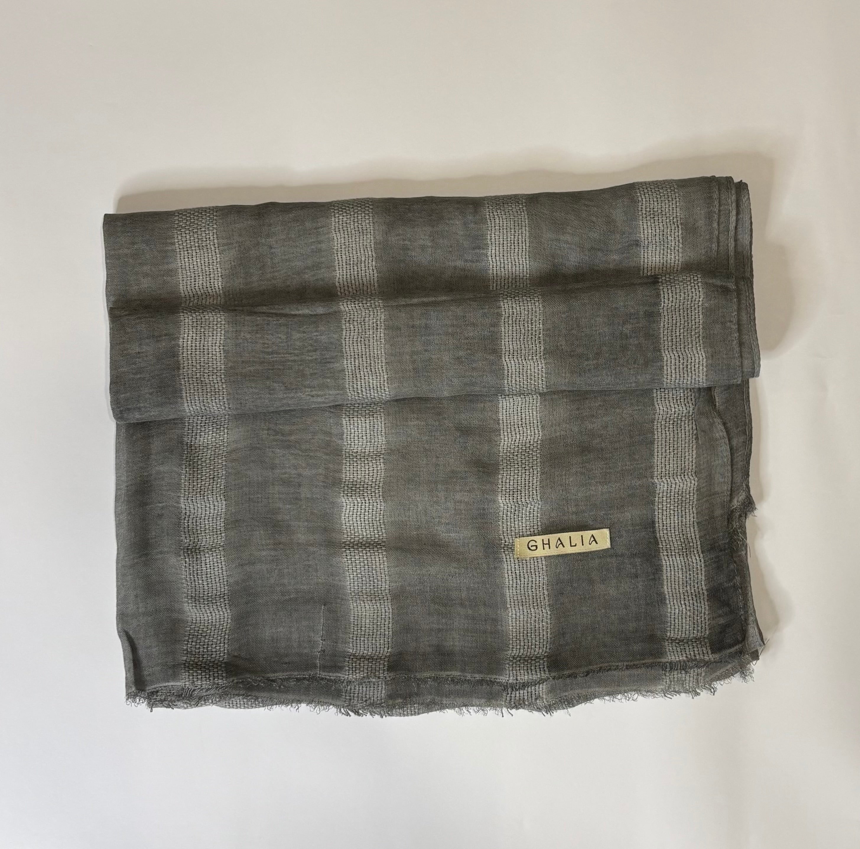Grey striped hijab