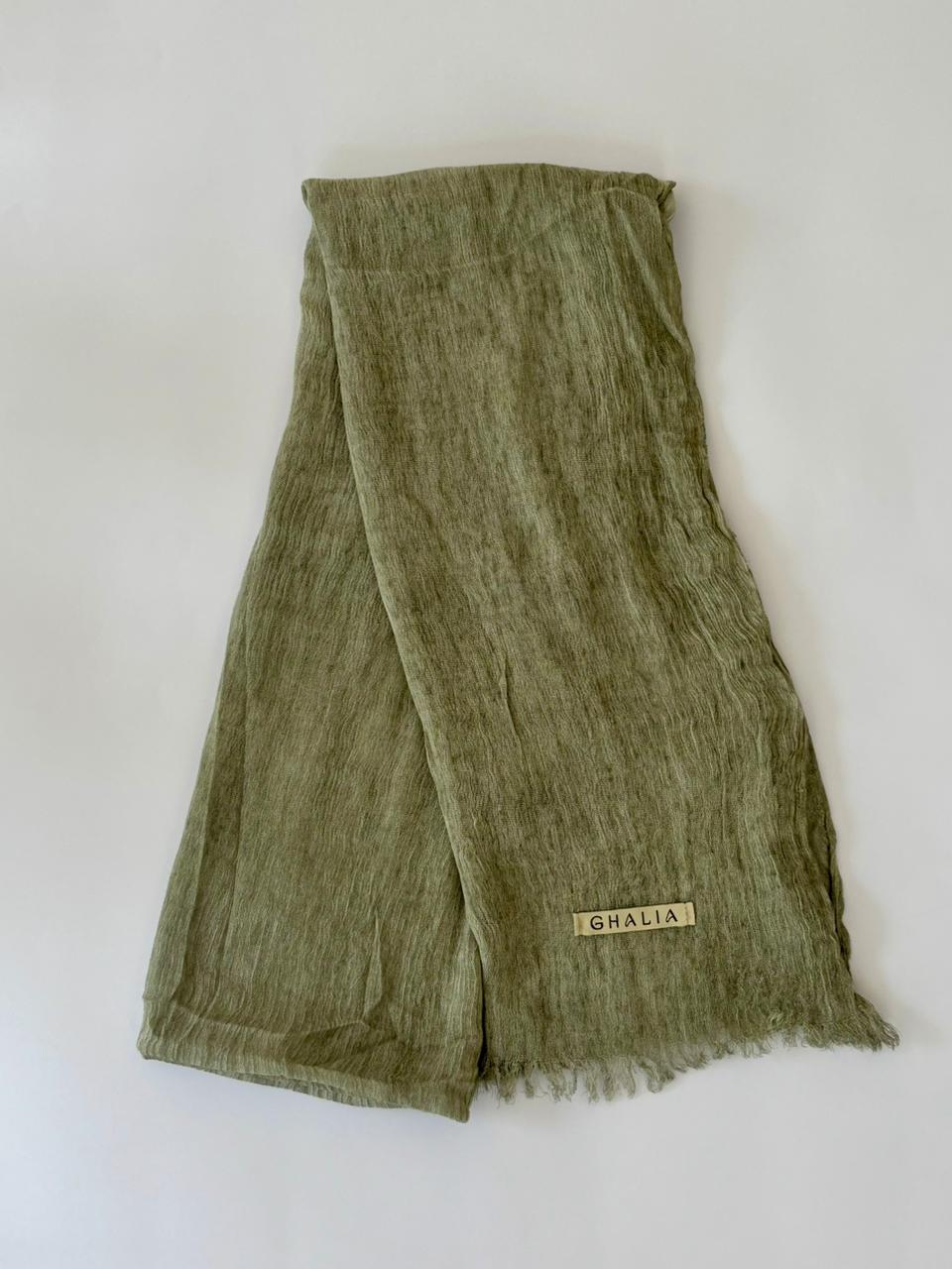 Olive Kuwaiti cotton crinkle