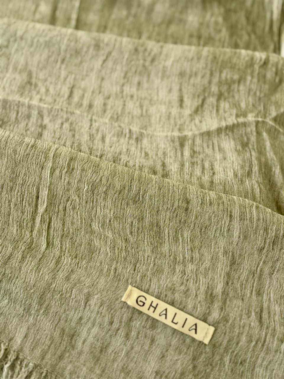 Olive Kuwaiti cotton crinkle