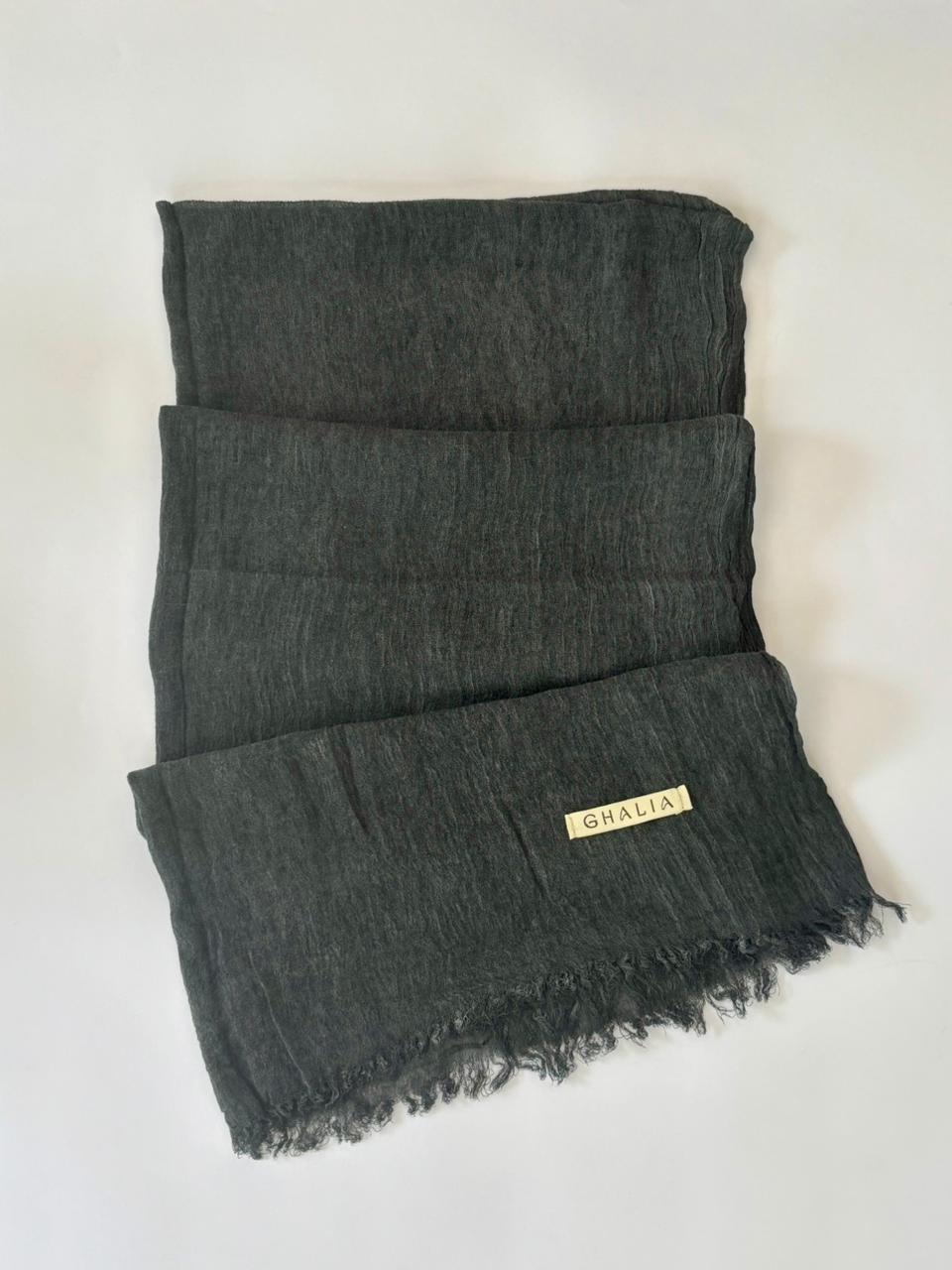 Black Kuwaiti cotton crinkle