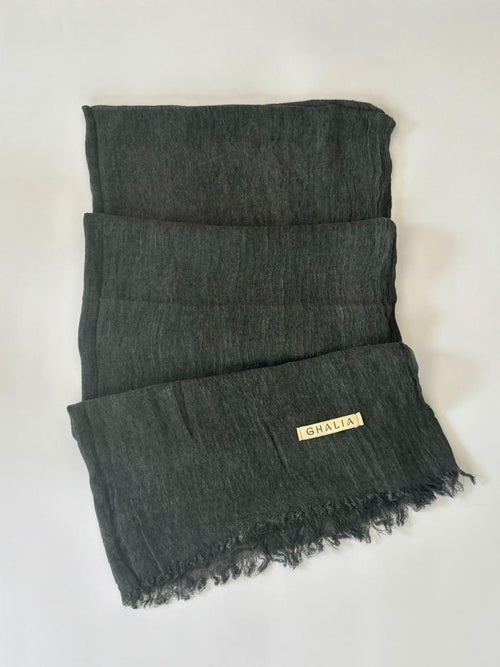 Black Kuwaiti cotton crinkle
