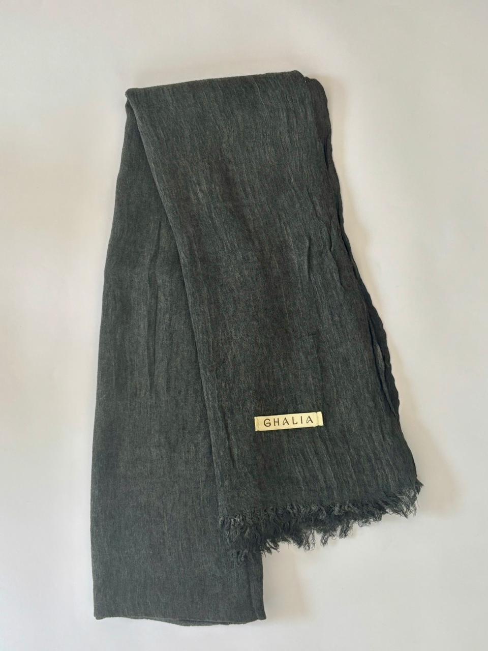 Black Kuwaiti cotton crinkle