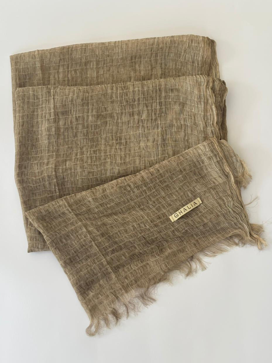 Beige Premium square cotton crinkle