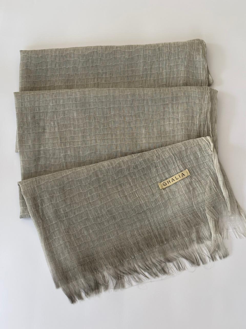 Light grey Premium square cotton crinkle