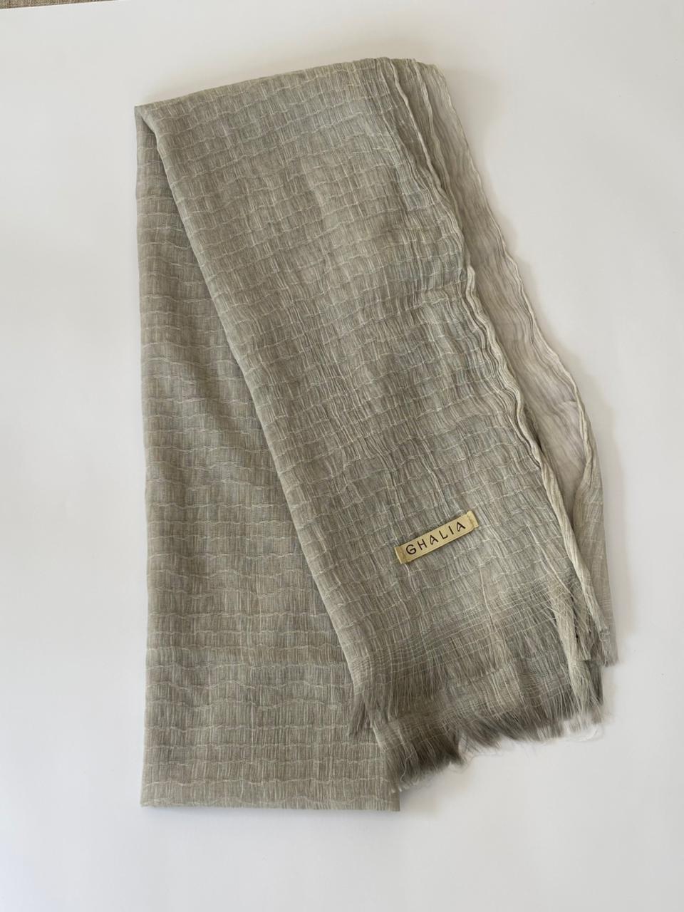 Light grey Premium square cotton crinkle