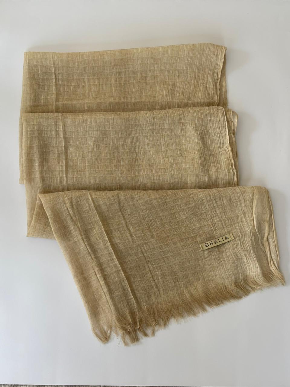 Light Beige Premium Square cotton crinkle