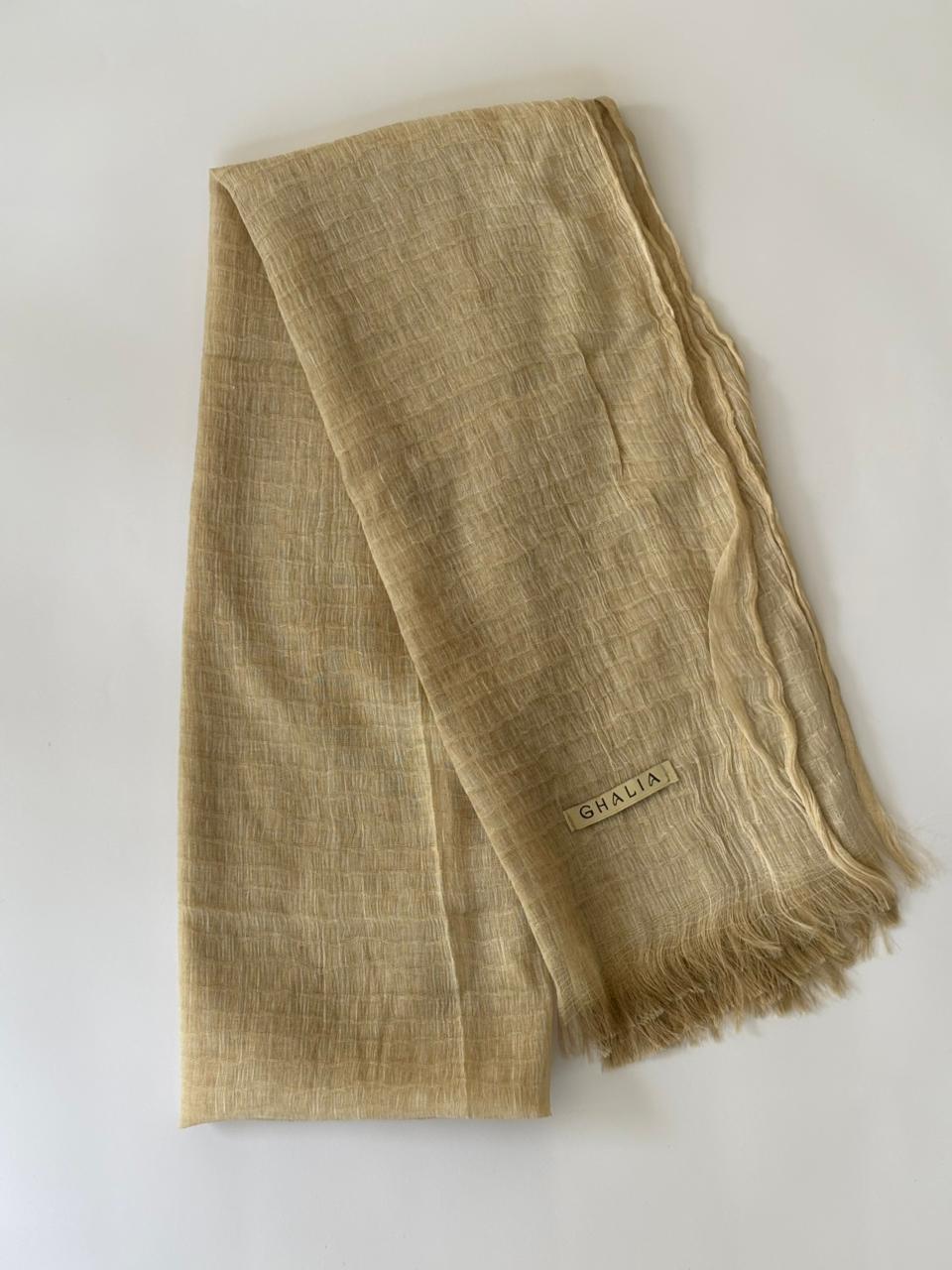 Light Beige Premium Square cotton crinkle