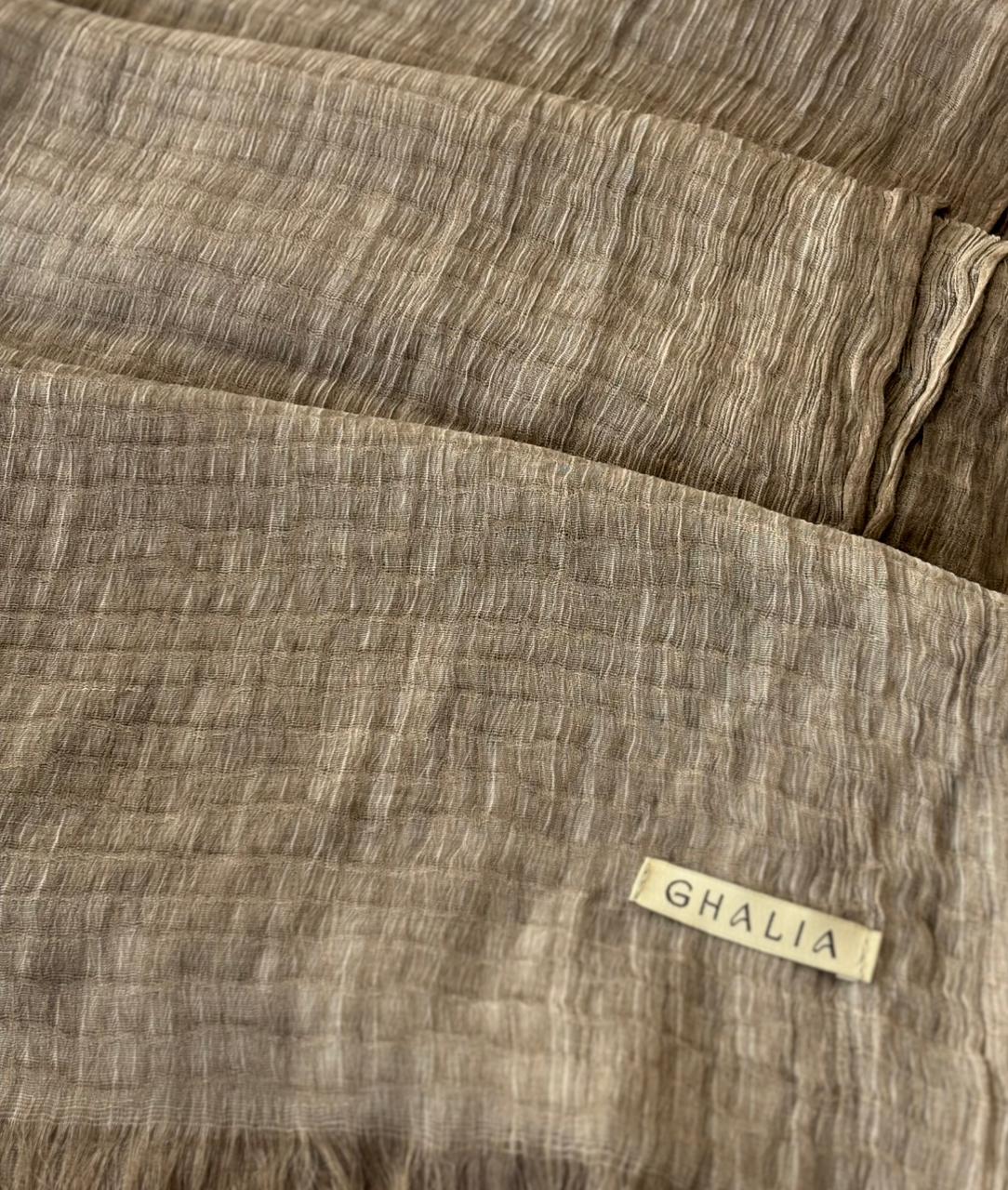 Dark beige Premium square cotton crinkle