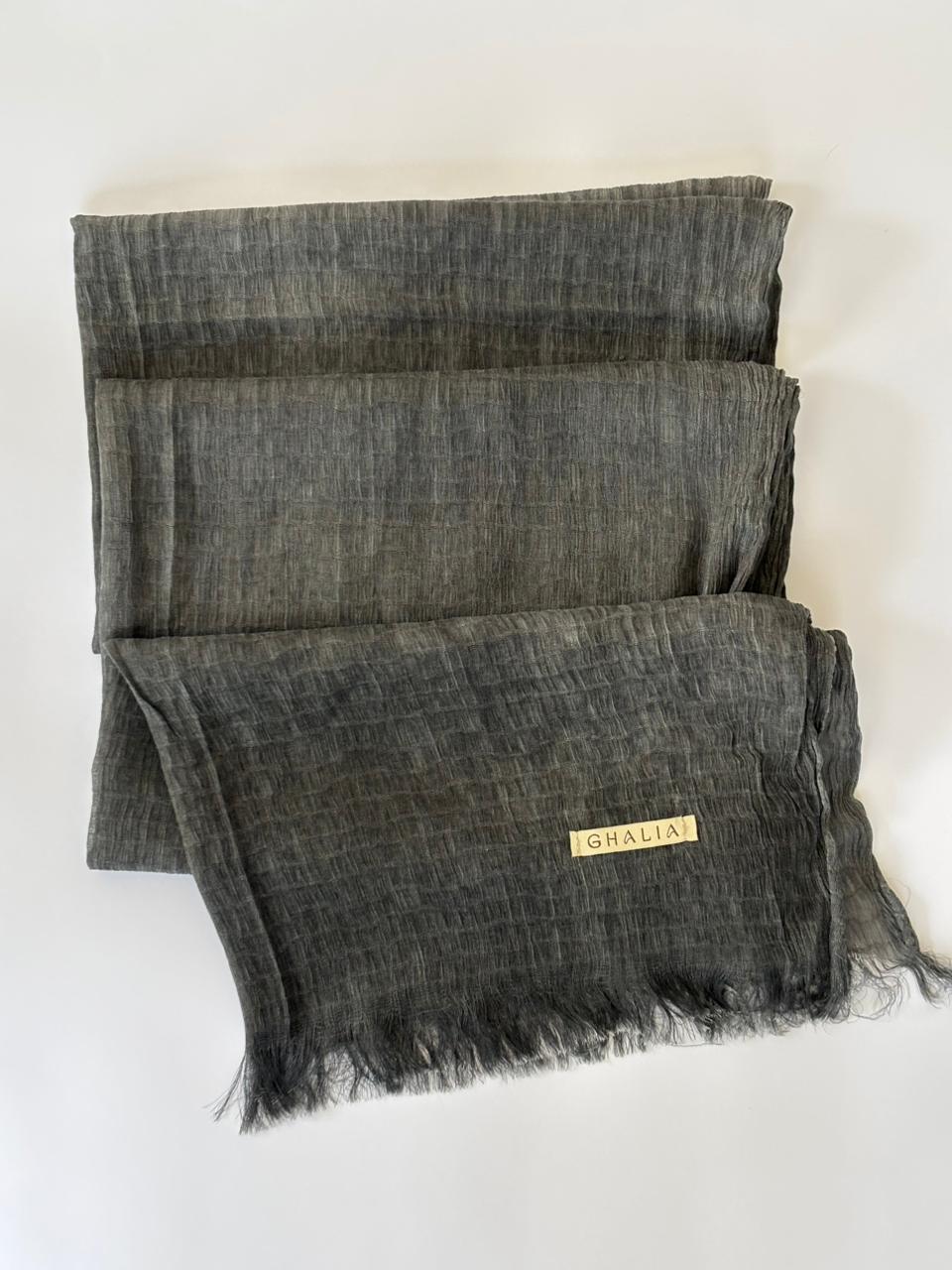 Dark grey Premium square cotton crinkle