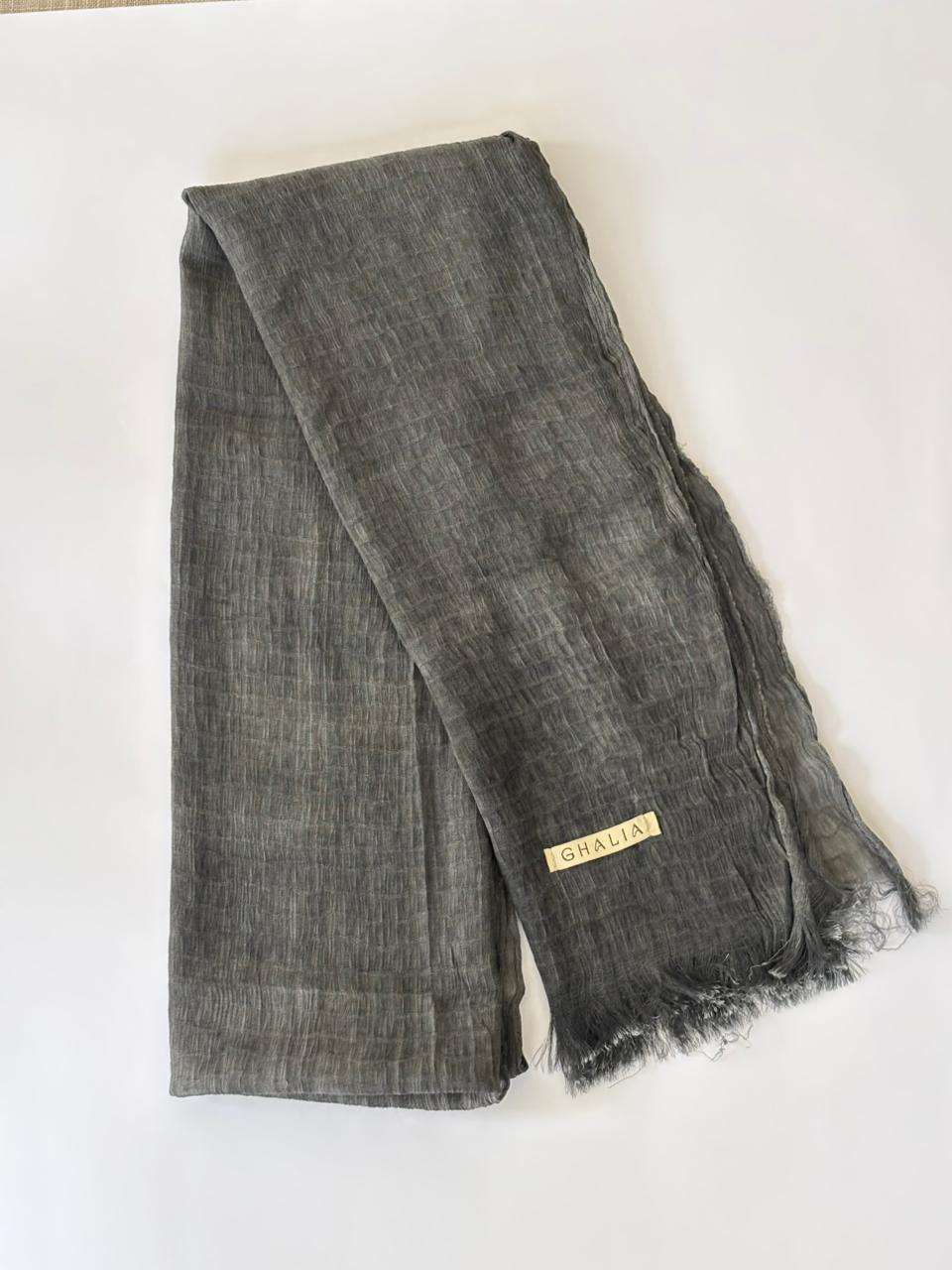 Dark grey Premium square cotton crinkle