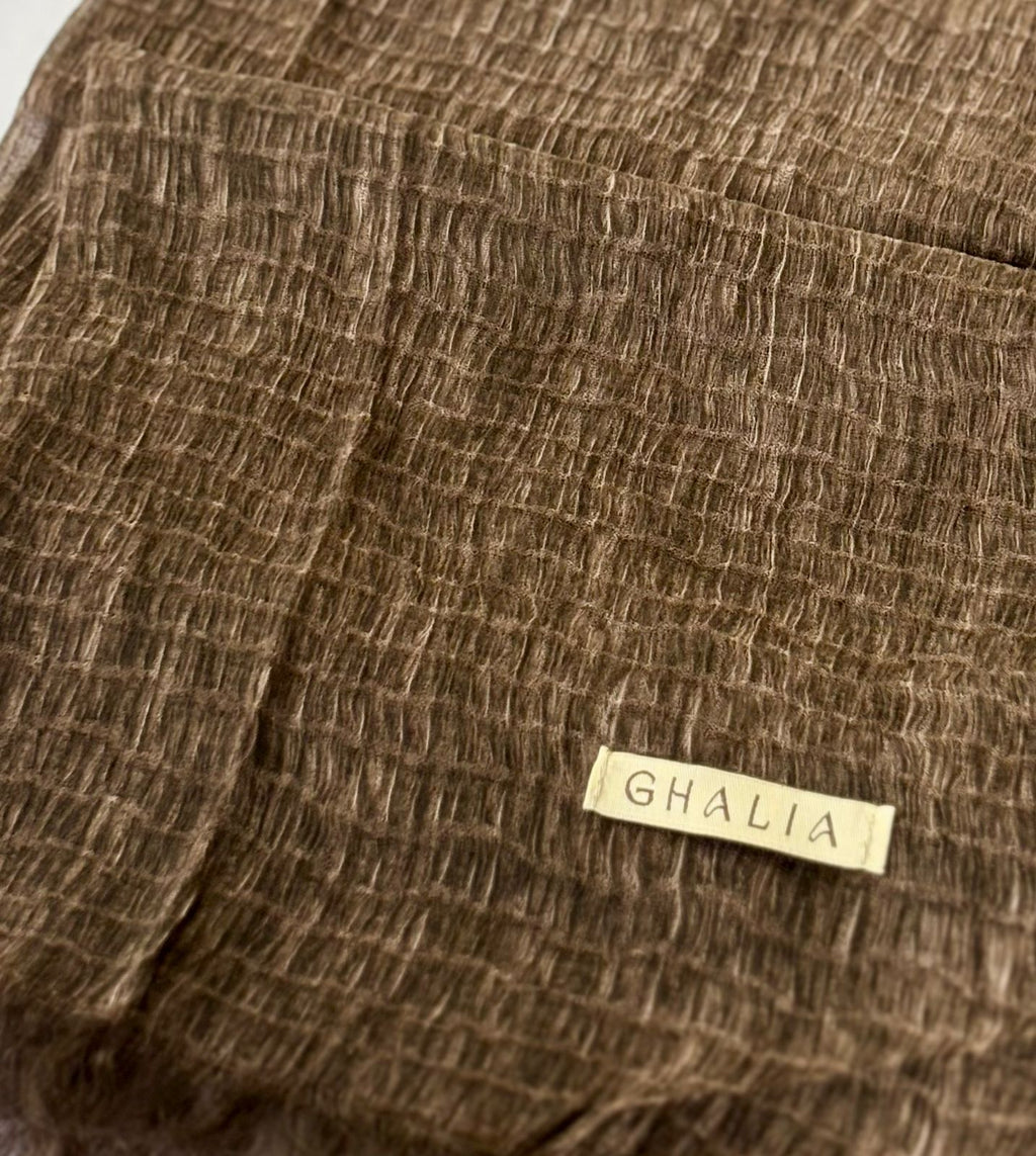 Brown Premium square cotton crinkle