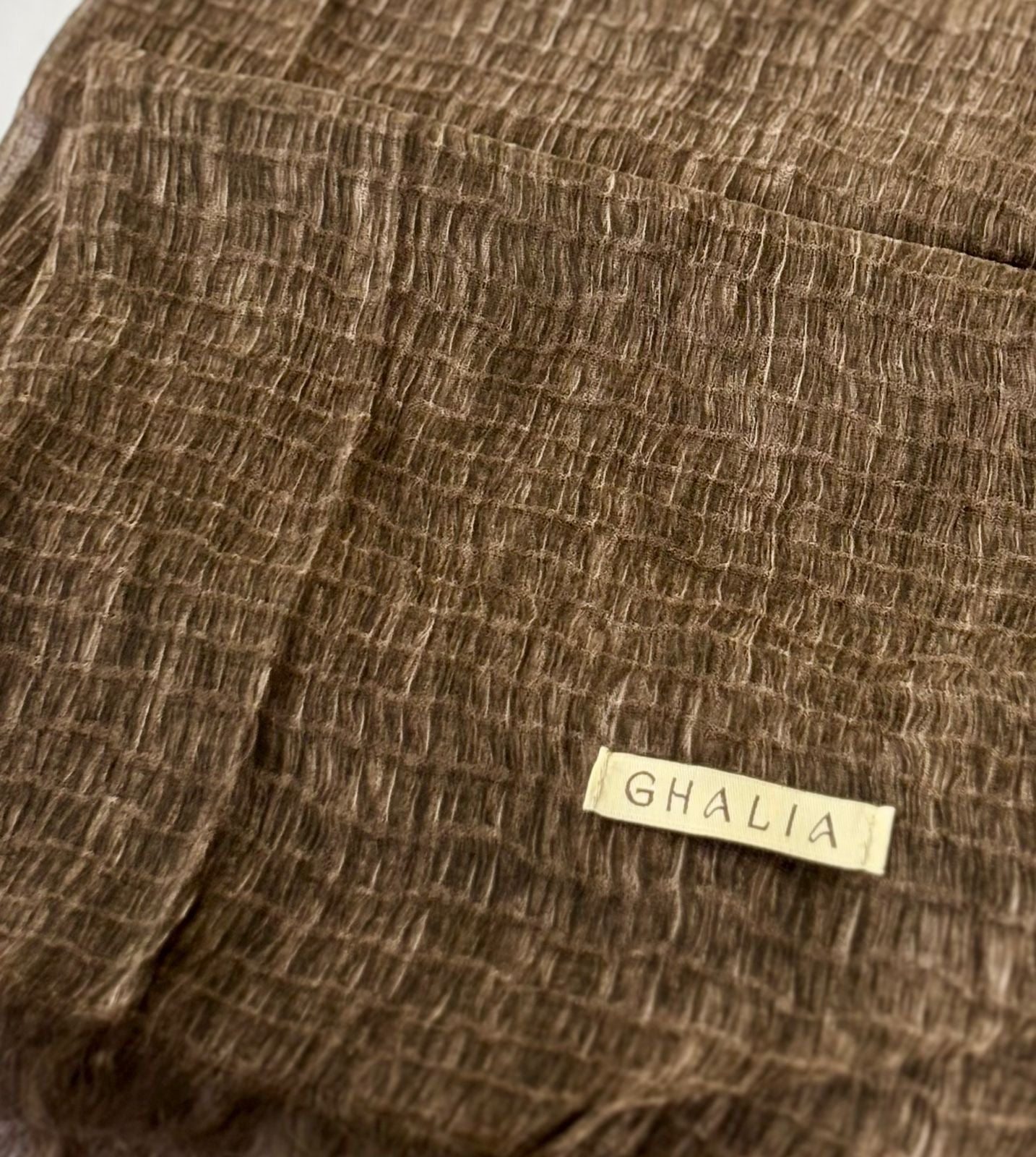 Brown Premium square cotton crinkle