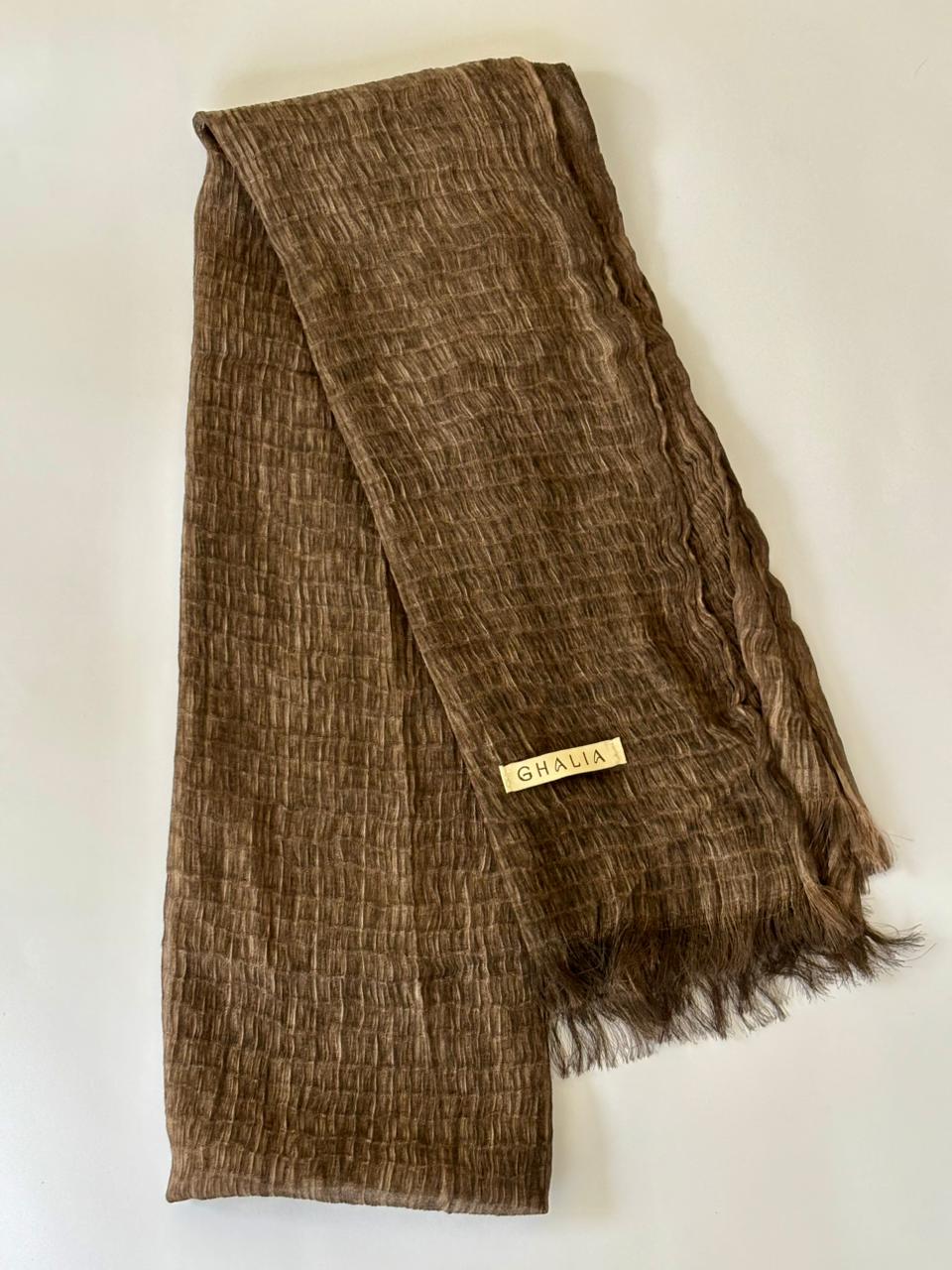 Brown Premium square cotton crinkle