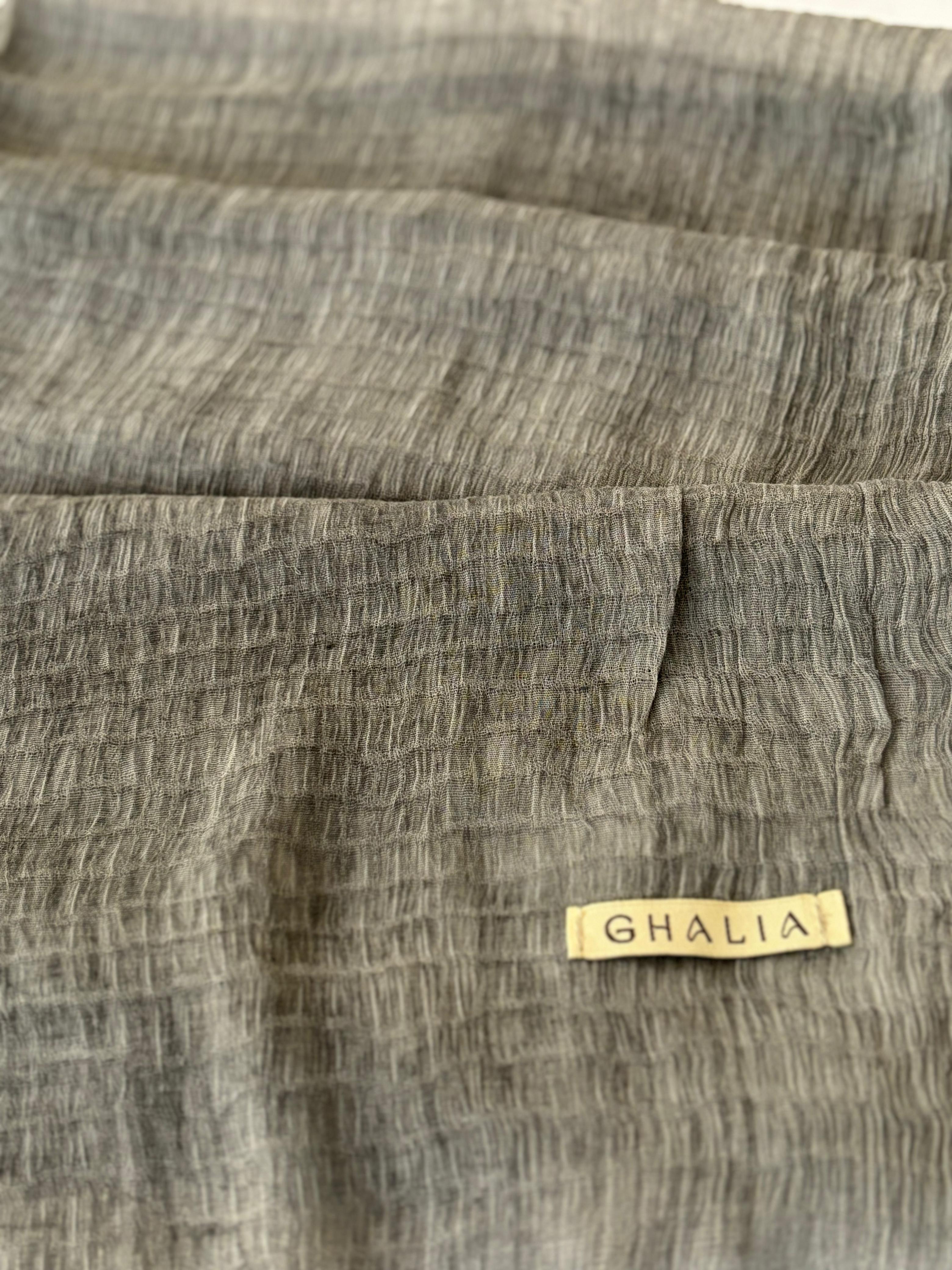 Grey Premium square cotton crinkle