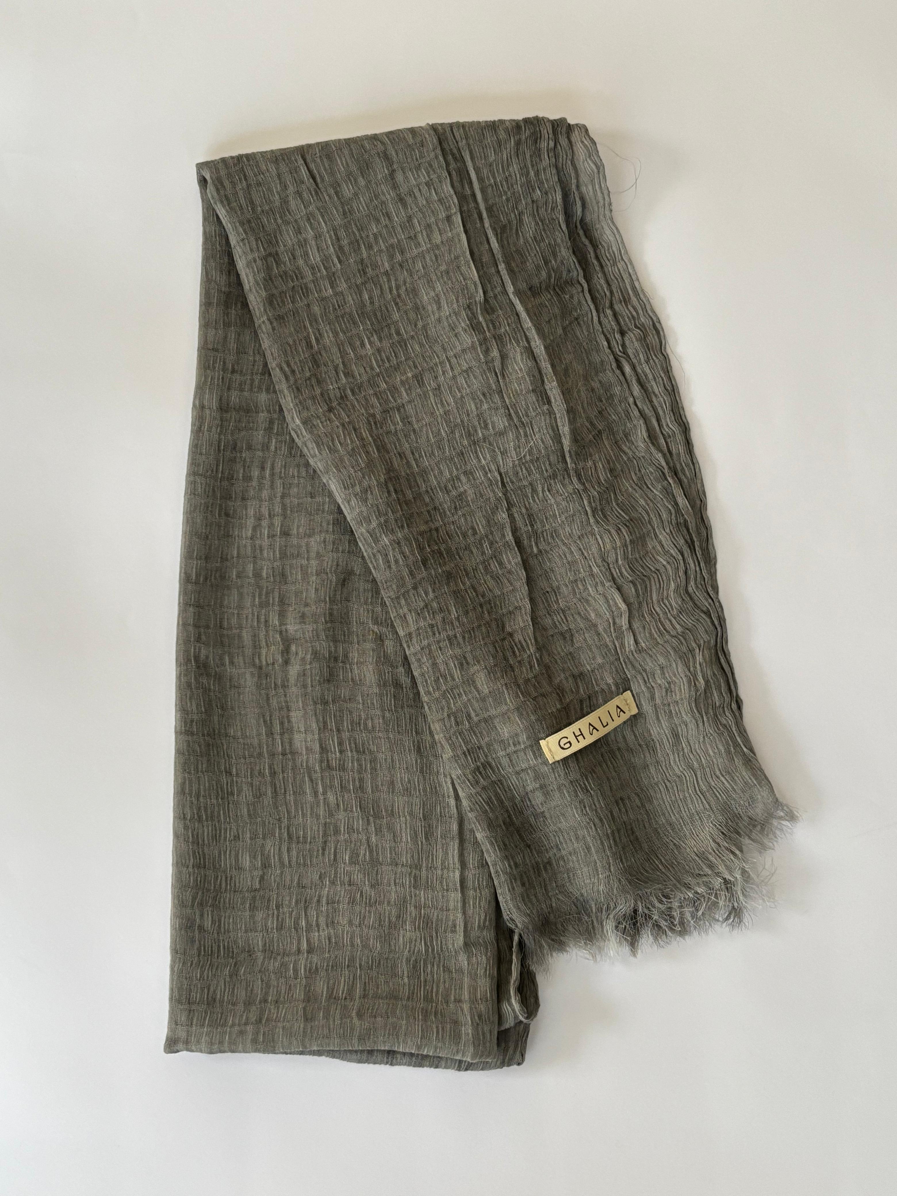 Grey Premium square cotton crinkle