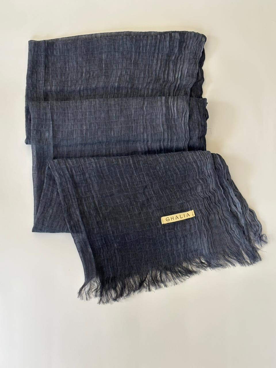 Navy blue Premium square cotton crinkle