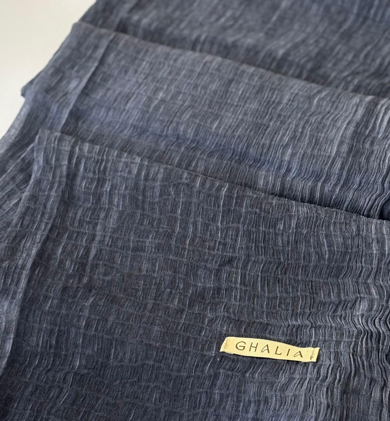 Navy blue Premium square cotton crinkle