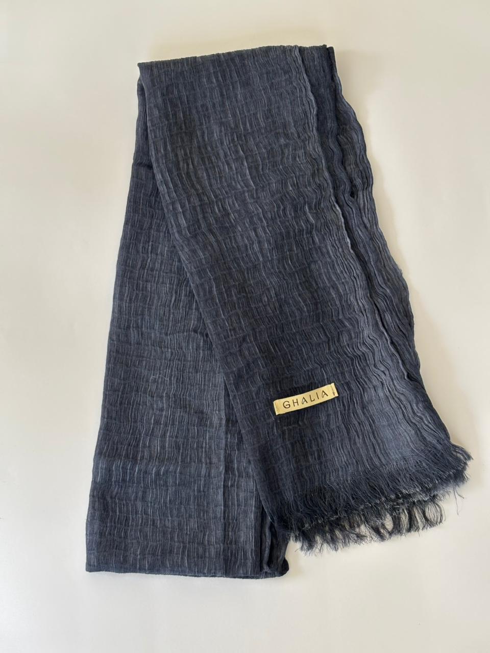 Navy blue Premium square cotton crinkle